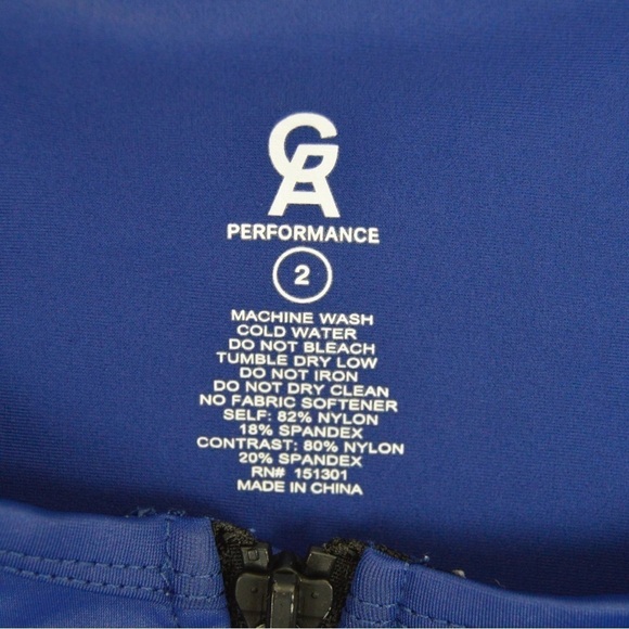 Good American The Power Full Zip Sports Bra, Size 2 (Medium), 2 Tone Blue - Picture 2 of 8